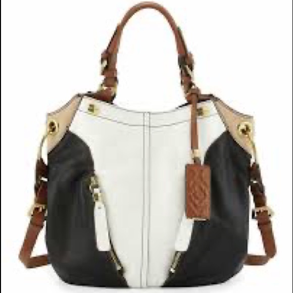 orYANY Crossbody Victoria Lg Convertible White Black Brown Leather Shoulder Bag